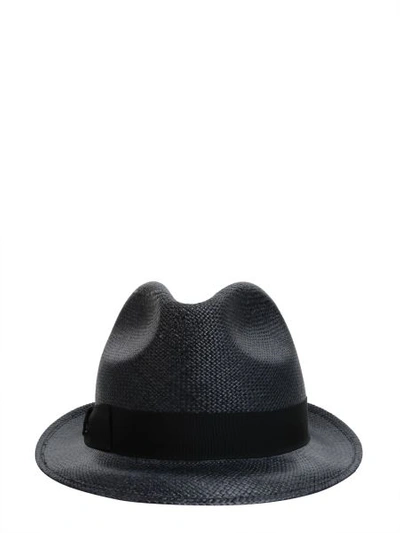 Shop Borsalino Quito Short Brim Panama Hat In Blue
