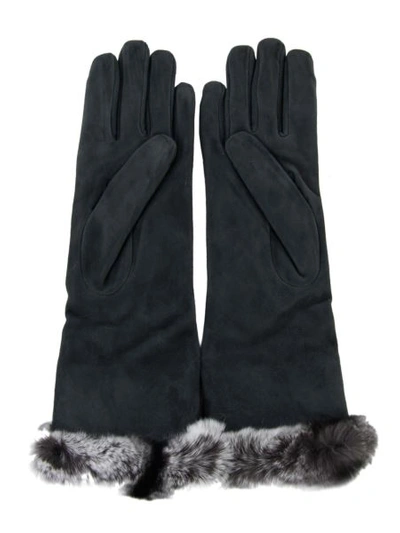 Shop Sermoneta Gloves Leather Gloves In Grey