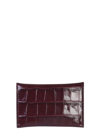 Shop Alexander Mcqueen Skull Card Holder Envelope In Bordeaux