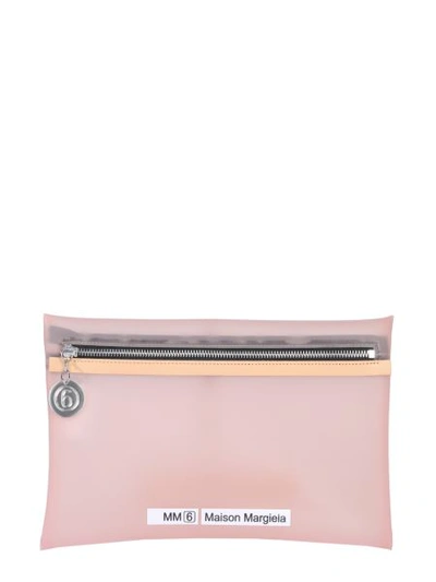 Shop Mm6 Maison Margiela Medium Pvc Pouch In Nude