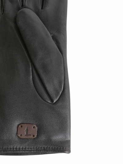 Shop Tru Trussardi Gloves In Printed Nappa In Grey
