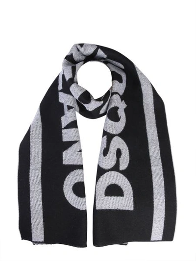 Shop Dsquared2 Logo Scarf In Black