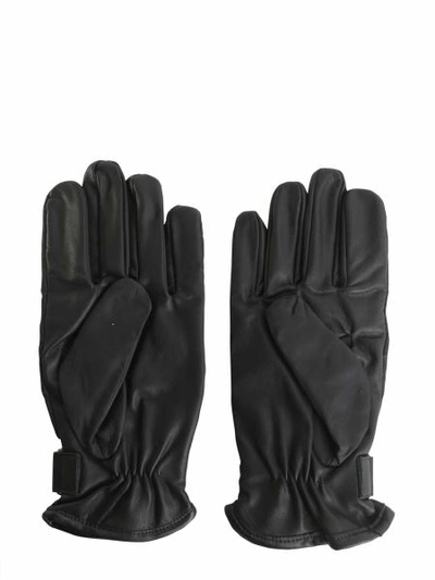 Shop Tru Trussardi Gloves With Strap In Black