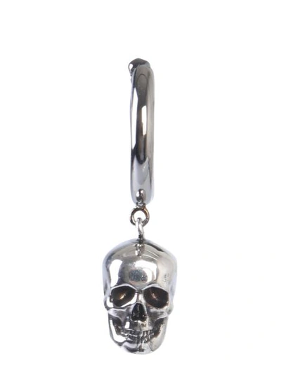Shop Alexander Mcqueen Adjustable Skull Earrings In Silver