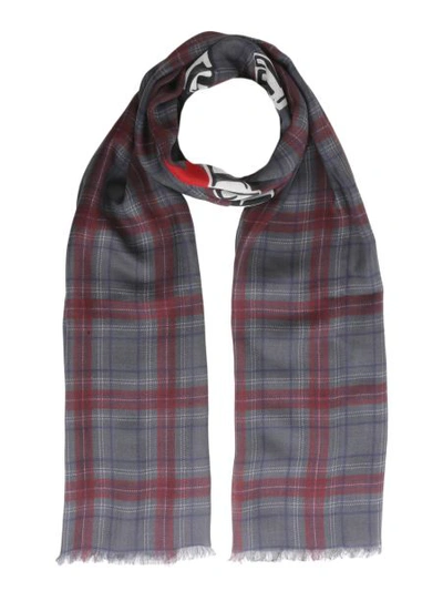 Shop Valentino Printed Scarf In Grey