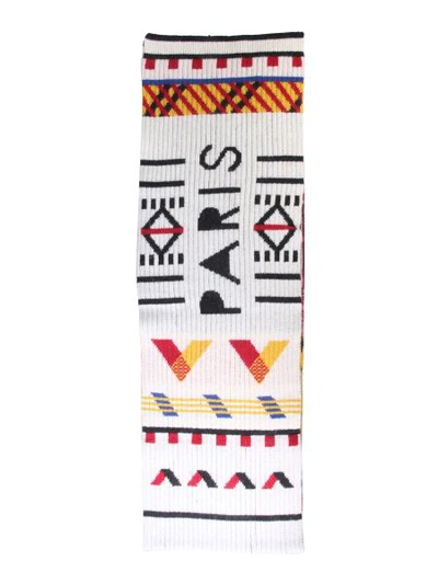 Shop Kenzo Scarf With Logo In Multicolour