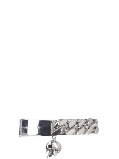 Shop Alexander Mcqueen Identity Chain Bracelet In Silver