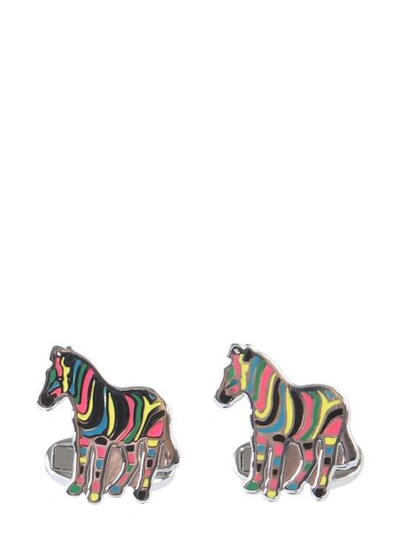 Shop Paul Smith Zebra Cufflinks In Multicolour