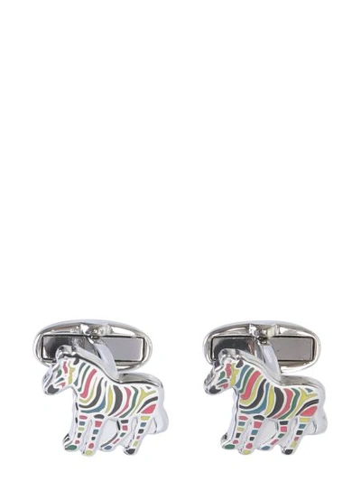 Shop Paul Smith Zebra Cufflinks In Multicolour