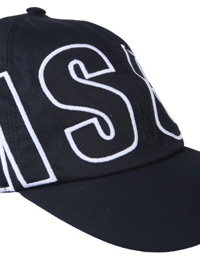 Shop Msgm Baseball Cap In Black