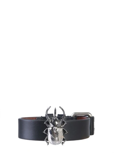 Shop Alexander Mcqueen Beetle Bracelet In Black