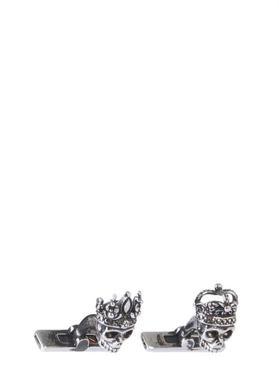 Shop Alexander Mcqueen King & Queen Twins In Silver