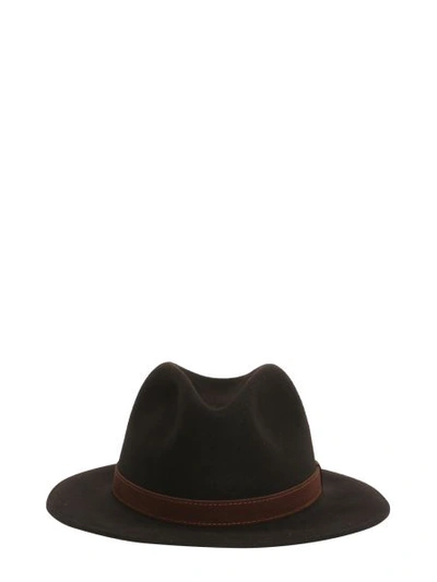 Shop Borsalino Brushed Felt Hat In Brown