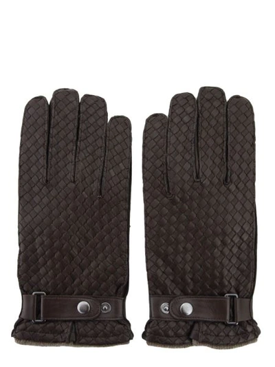 Shop Sermoneta Gloves Leather Gloves In Dark Brown