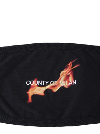 Shop Marcelo Burlon County Of Milan Flame Print Mask In Black