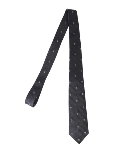 Shop Alexander Mcqueen Tie With Skull In Black