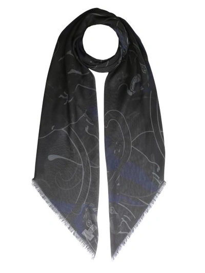 Shop Valentino Camupanther Scarf In Blue