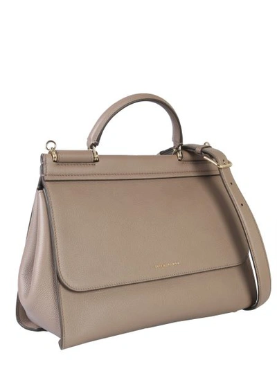 Shop Dolce & Gabbana Medium Soft Sicily Bag In Dove