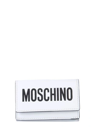 Shop Moschino Leather Wallet In White