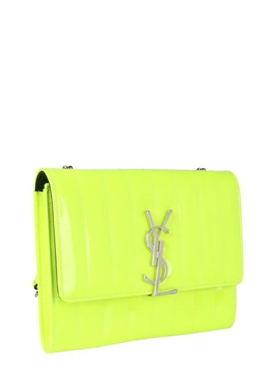 Shop Saint Laurent Mini Vicky Bag In Yellow