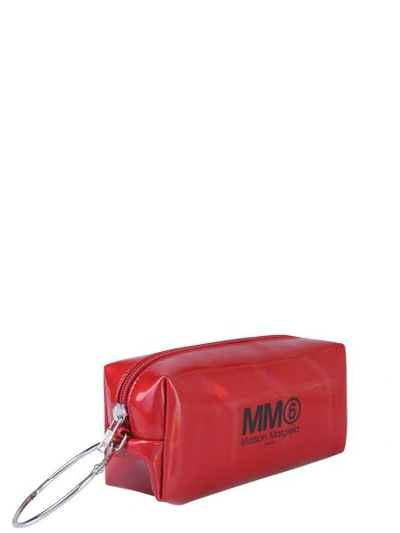 Shop Mm6 Maison Margiela Clutch With Logo And Ring In Red