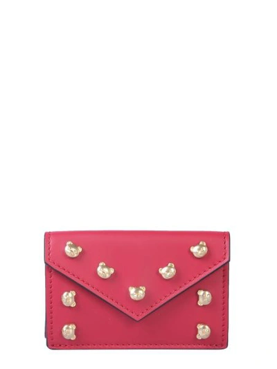Shop Moschino Leather Wallet In Red