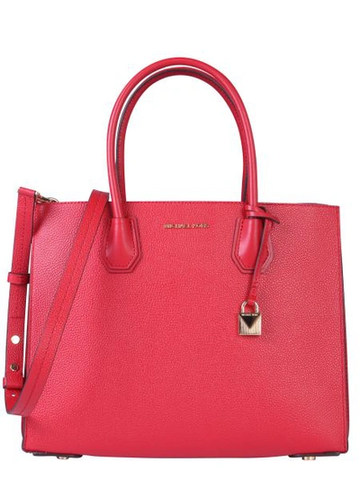 Shop Michael Michael Kors Medium Mercer Bag In Red