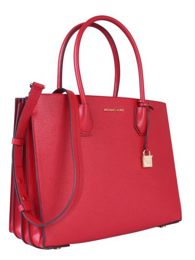 Shop Michael Michael Kors Medium Mercer Bag In Red