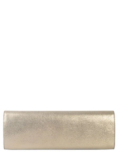 Shop Moschino Clutch With Logo In Gold