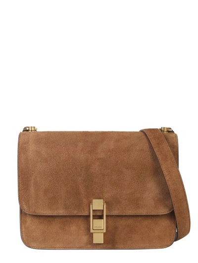 Shop Saint Laurent Carre Shoulder Bag In Brown