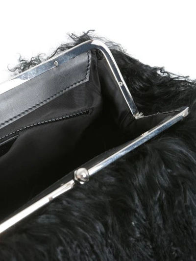 Shop Dsquared2 Clutch With Mongolian Fur Inserts In Black