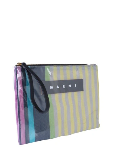 Shop Marni Clutch With Logo In Multicolour