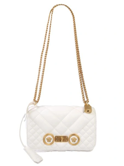 Shop Versace Small Icon Shoulder Bag In White