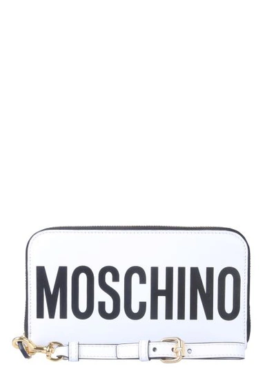 Shop Moschino Zip Wallet In White
