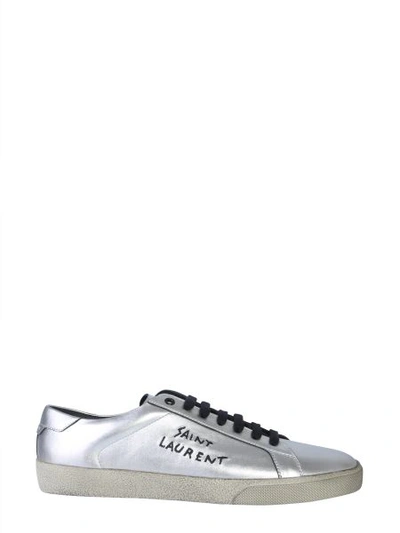 Shop Saint Laurent Classic Court Sneaker In Silver