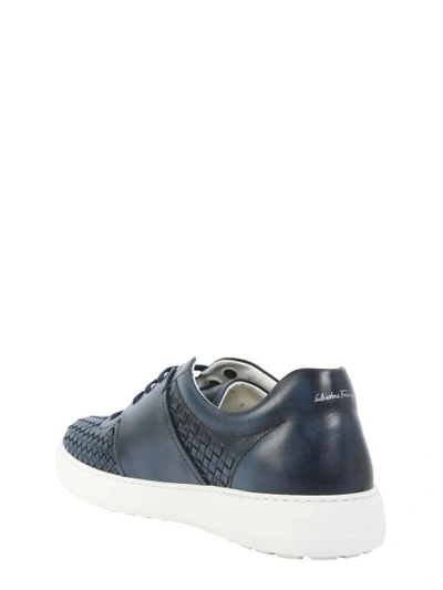 Shop Ferragamo Gancio Sneakers In Azure