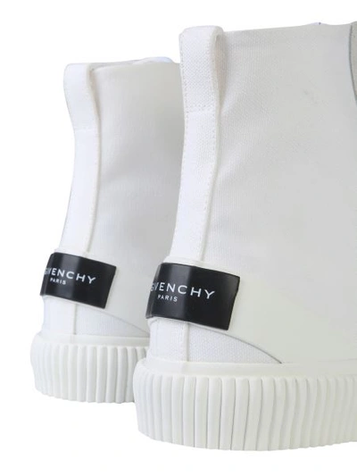 Shop Givenchy Long Cotton Canvas Sneakers In White