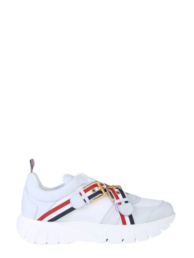 Shop Thom Browne Running Sneaker In White
