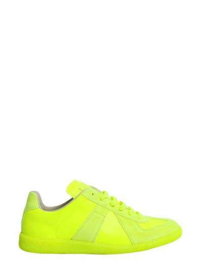 Shop Maison Margiela Leather Sneakers In Yellow