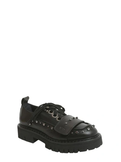 Shop N°21 Leather Lace-up Shoes In Black