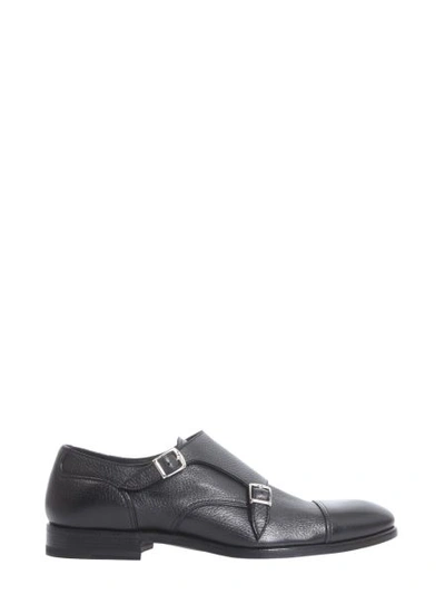 Shop Henderson Soft Leather Monk In Black