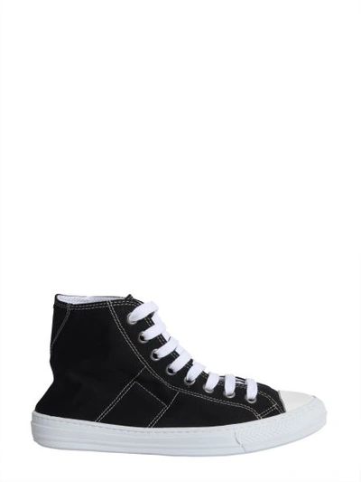 Shop Maison Margiela Canvas Sneakers In Black