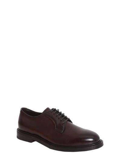 Shop Henderson Leather Derby Shoes In Dark Brown