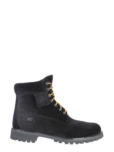 Shop Off-white Timberland Black Boots