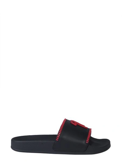 Shop Giuseppe Zanotti Slide Brett Zip Sandals In Black