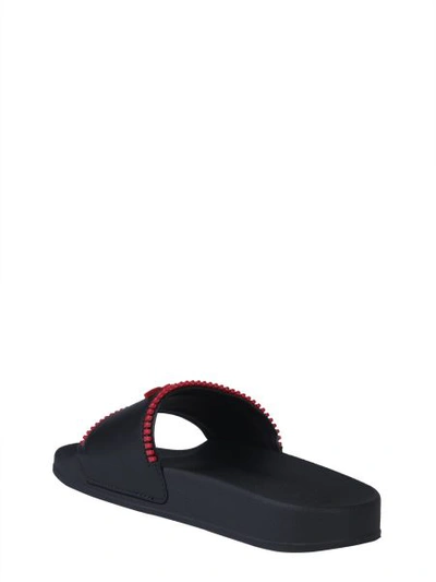 Shop Giuseppe Zanotti Slide Brett Zip Sandals In Black