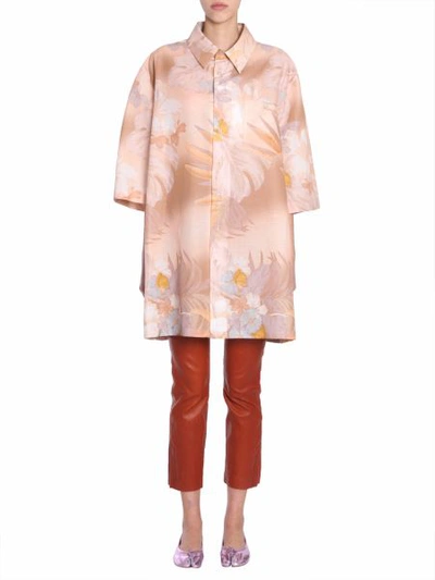 Shop Maison Margiela Oversize Shirt Dress In Multicolour