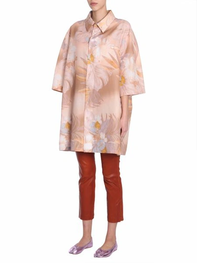 Shop Maison Margiela Oversize Shirt Dress In Multicolour