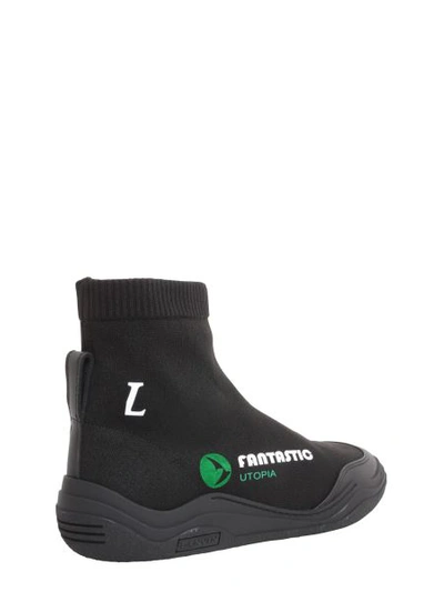 Shop Lanvin High Top Diving Sneakers In Black