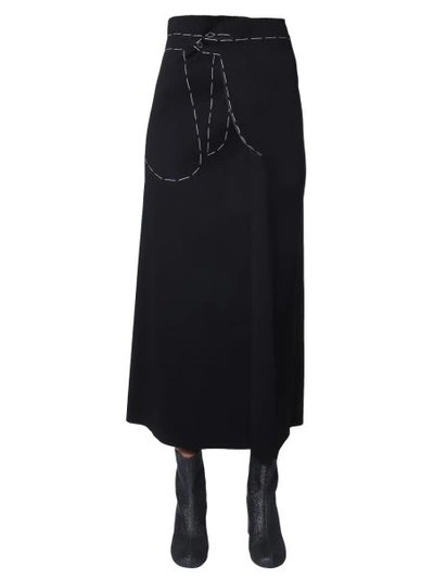 Shop Maison Margiela Long Skirt In Black